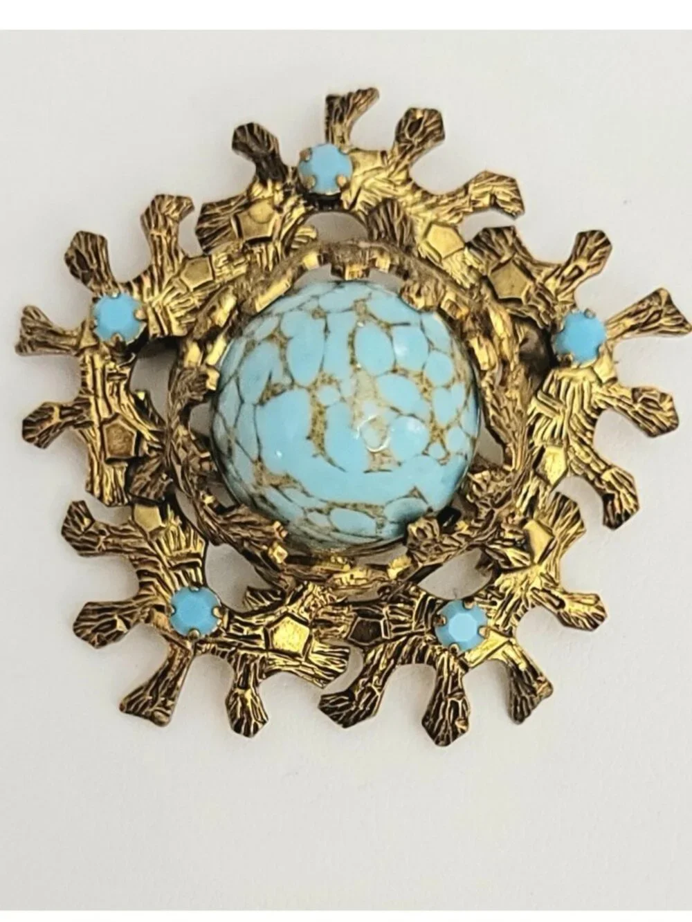 Germany, Austria Style Turquoise-Color Cluster Brooch, M249